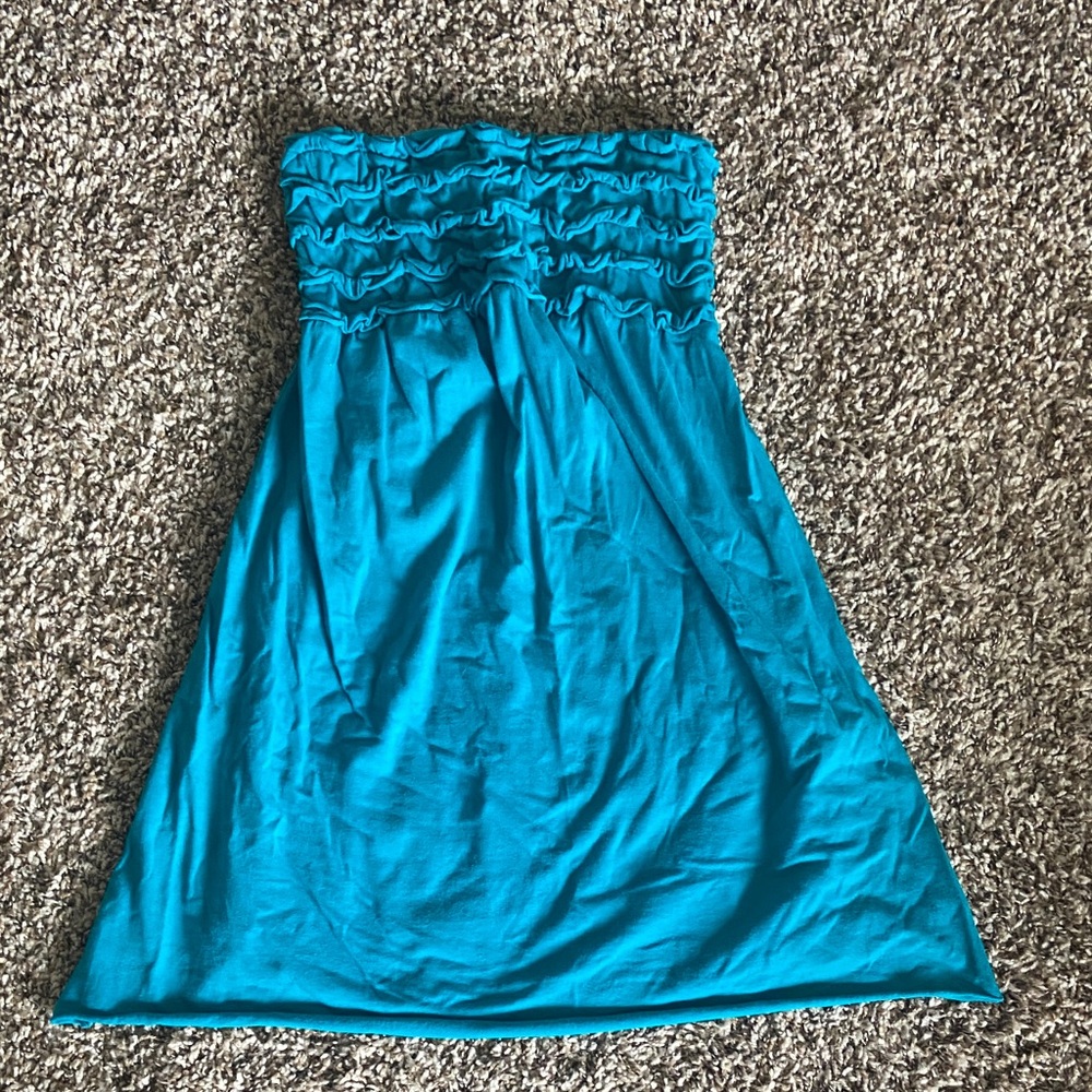 ☀️ Xhilaration Turquoise Strapless Dress